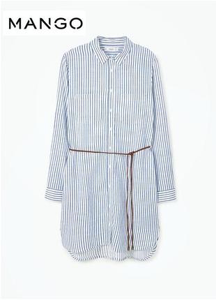 Стильное нежное платье в полоску, платье рубашка mango xs-s