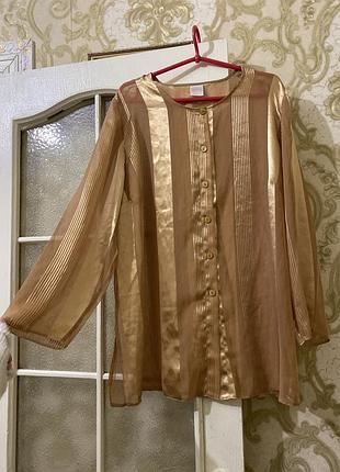 Блуза з золотистими вставками