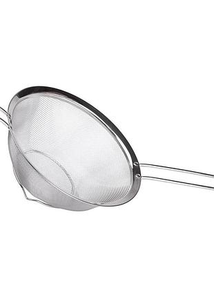 Дуршлаг-сито с ручкой 23 см мелкоячеистая сетка из нержавеющей стали