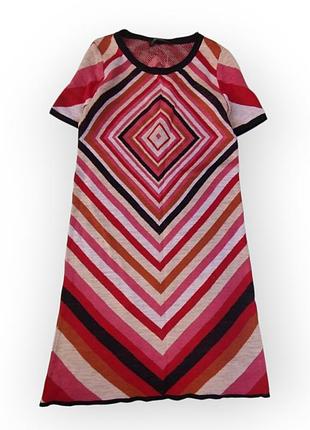 Женское платье twin set simona sarbieri с коротким рукавом красное с черным с принтом размер s