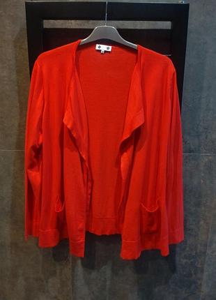 Красный кардиган на запах 100% хлопок tex размер l-xl