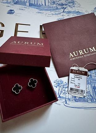 Сережки van cleef біле золото