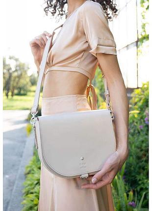 Женская сумка седло ruby l, класическая сумочка из натуральной кожи бежевая