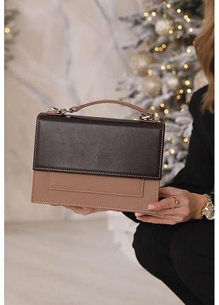 Сумка женская кросс боди кожаная grace, коричневая сумочка через плечо