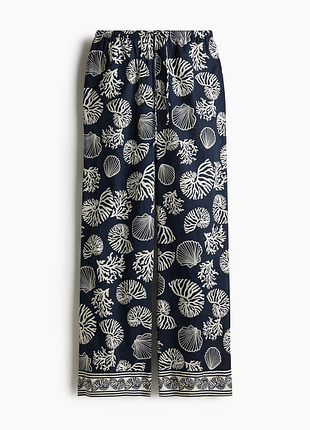 Широкие хлопковые брюки на завязках h&m