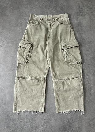 Zara baggy distressed jeans (чоловічі карго штари зара)
