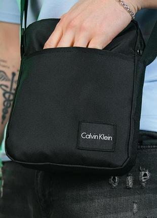 Наплечная мужская сумка-барсетка calvin klein черная / мужские модные барсетки