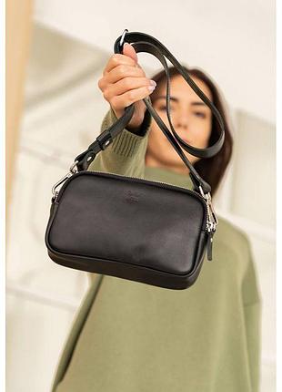 Сумка на кожен день жіноча поясна/кросбоді holly чорна, натуральна шкіра