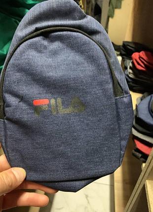 Сумка слинг fila синяя мужская барсетка фила, сумки слинг мужские