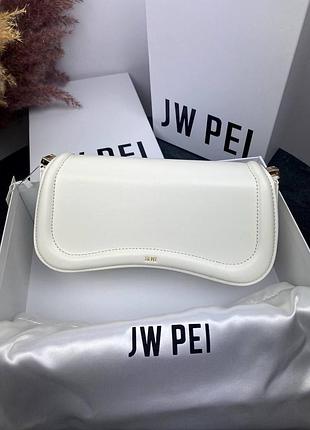 Женская сумка jw pei белая, сумочка через плечо кожаная / жіноча сумка біла