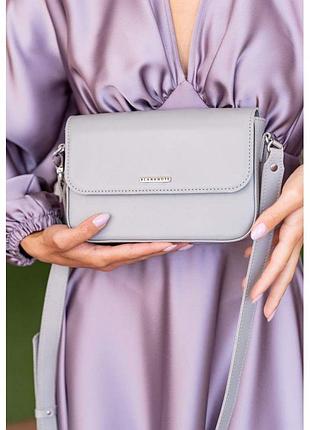 Стильная женская кожаная сумка ручной работы mary серая