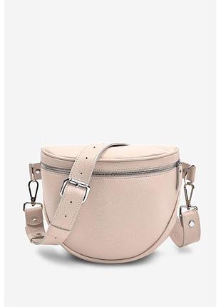Кожаная сумка поясная-кроссбоди vacation светло-бежевый флотар