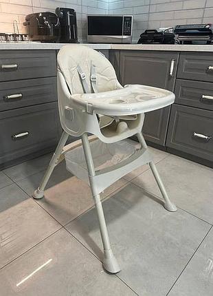 Детский стульчик для кормления с подножкой m4136-2 icegrey серый bambi со столом малыша baby стул бемби