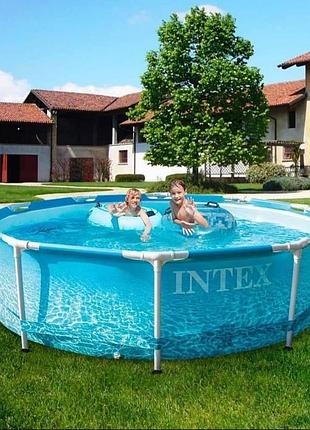 Intex 28206 (диаметр 305 x высота 76см) каркасный бассейн морской принт