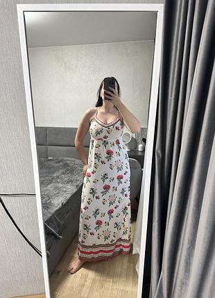 Довга літня сукня у квітковий принт