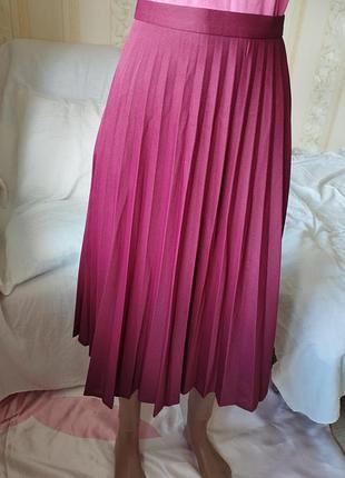 Винтажная бордовая юбка-миди плиссе, 😍