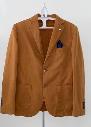 Мужской льняной блейзер пиджака l.b.m. 1911 limited edition  made in italy slim fit size 52 (l)