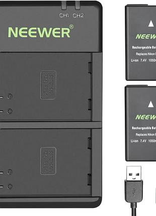Комплект зарядний пристрій та акумулятори neewer en-el14 для nikon