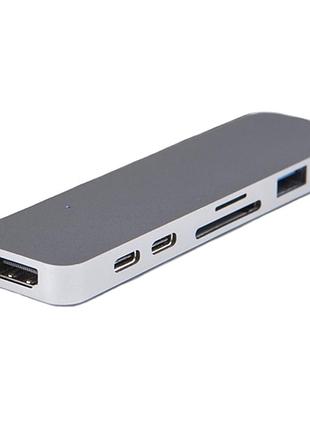Концентратор hyperdrive thunderbolt 3 usb-c hub for macbook pro space grey (б клас)
