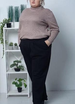 Ідеальні жіночі чорні базові штани брюки батал tapered 20s