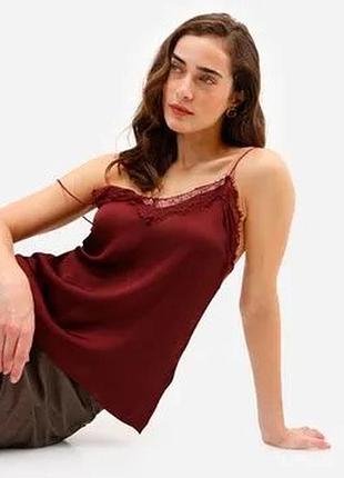 Майка с кружевом з мереживом xs