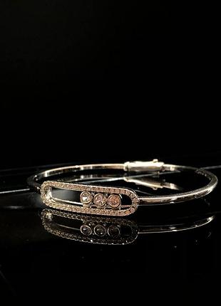 Браслет сріблястий зі стразами