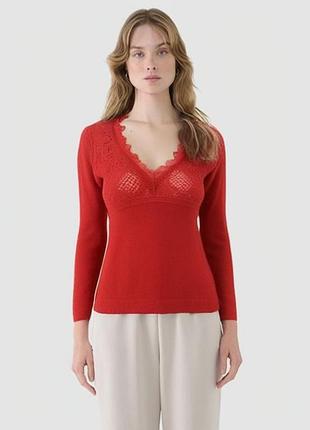 Max mara, тонкий вовняний светр "павутинка" з ажурним декором від люксового бренду