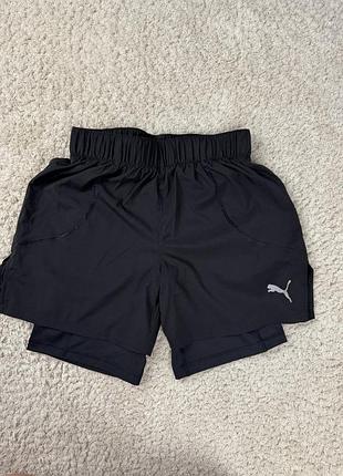 Спортивні чоловічі шорти для бігу подвійні puma