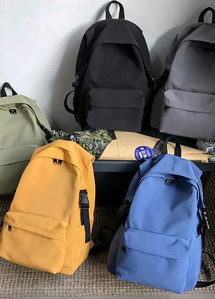 Рюкзак тканинний однотонний, кольору графіт, міський стильний молодіжний підлітковий