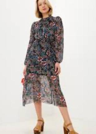Платье миди цветы