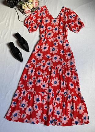Сукня міді яскрава в крупні квіти від f&f