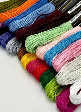 Нитки для вишивання муліне набір 24 шт різні кольори