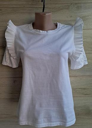 Белая футболка zara s-m