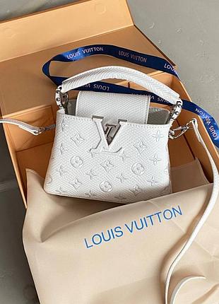 Біла шкіряна сумка луі віттон преміум люкс