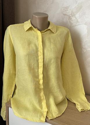Сорочка льон лимонного кольору