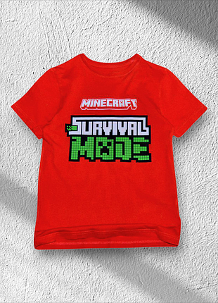 Красная футболка minecraft primark на мальчика 9-10 лет