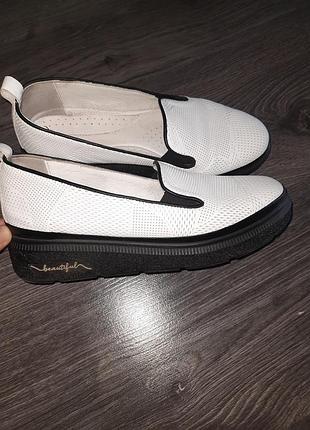 Слипоны кожаные