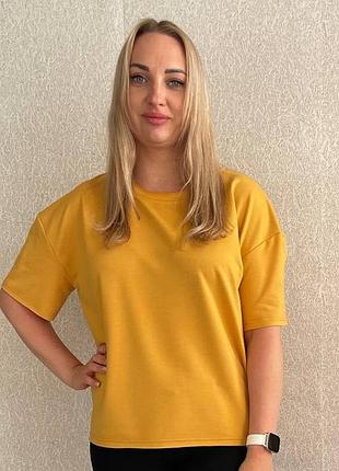 Женская оверсайз футболка горчичная