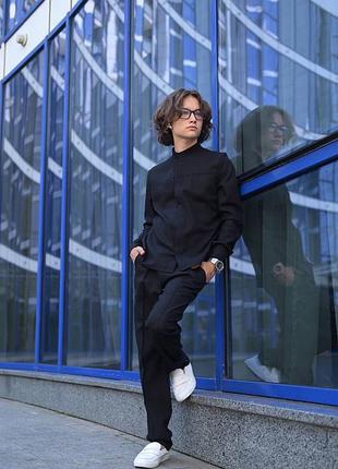 Льняний брючний костюм для хлопчика