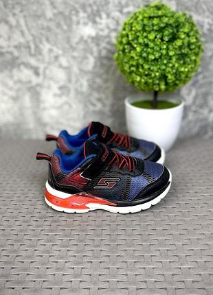 Skechers s-lights кроссовки 23 размер детские спортивные синие оригинал