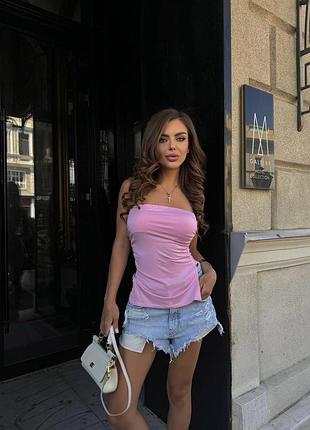 Кроп топ бандо асимметрия асимметричный трендовый с разрезами плечи открыты