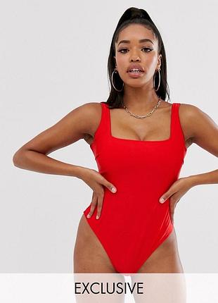 Крутий ефектний червоний купальник у стилі рятівники малібу