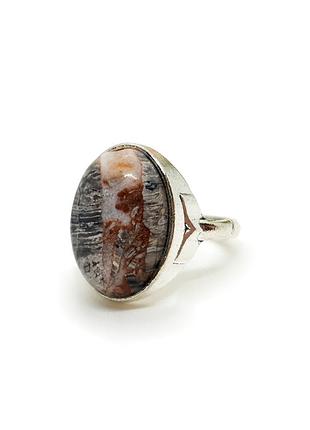 🥮💍 кольцо в винтажном стиле натуральный камень яшма р. 18