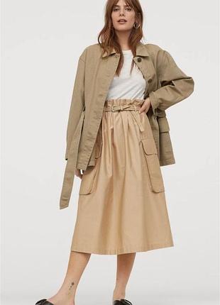 Бавовняна міді спідниця h&m на поясі резинкі
