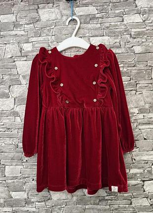Велюрова сукня, червона сукня, червоне плаття, новорічне плаття