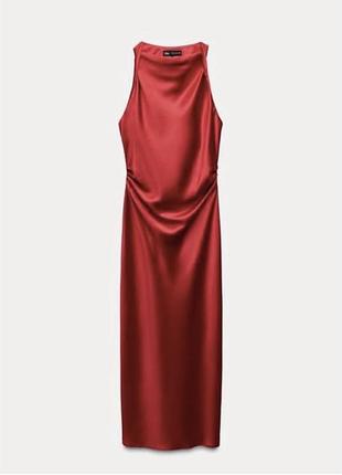 Крута сатинова сукня zara4 фото