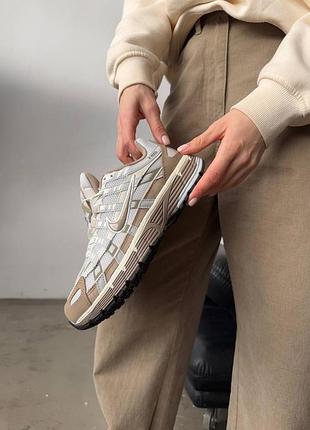 Кросівки nike p-6000 beige white 4