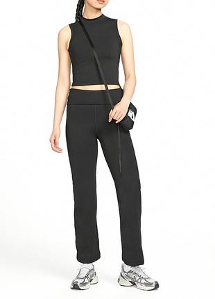 Брюки спортивные retro nike one women's dri-fit high-waisted fold-over trousers fv7849-010 размер l замер