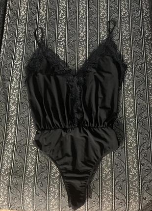 Боді чорне на тонких бретелях zara розмір м