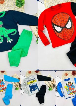 Пижама для мальчика человек паук динозавр